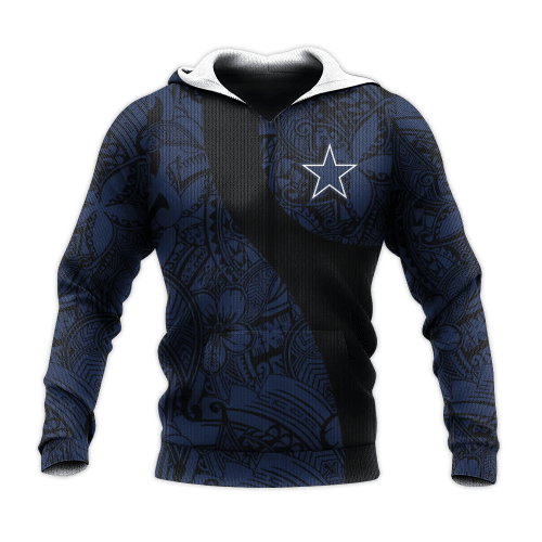 Dallas Cowboys Polynesian Pattern Printed All Over 3D Hoodie