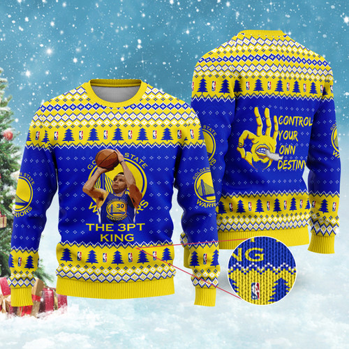 Stephen Curry Golden States Warriors NBA Control Your Own Destiny Print Christmas Sweater
