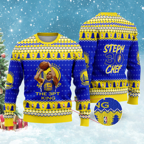 Stephen Curry Golden States Warriors NBA Steph Chef Print Christmas Sweater