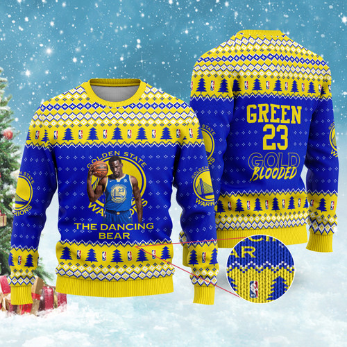 Draymond Green Golden States Warriors NBA Gold Blooded Print Christmas Sweater