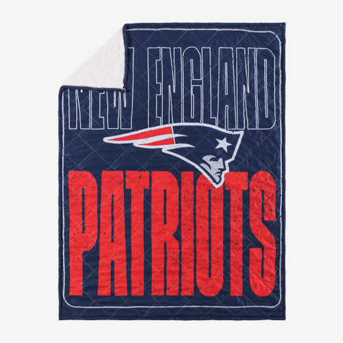 New England Patriots Big Game Sherpa Lined Throw Blanket