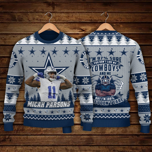 Micah Parsons Dallas Cowboys Do Not Like My Cowboys I Do Not Care NFL Print Christmas Sweater