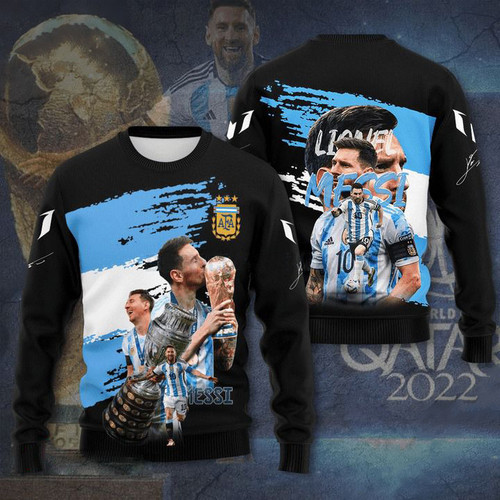 Lionel Messi Winners The GOAT FiFa World Cup Qatar 2022 Christmas Sweater