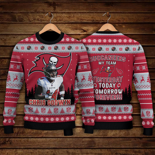 Chris Godwin Tampa Bay Buccaneers My Team Forever NFL Print Christmas Sweater