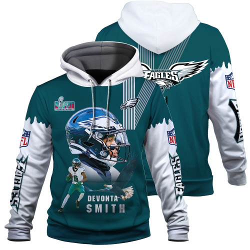 DeVonta Smith Strars Philadelphia Eagles Super Bowl 2023 Print 3D Hoodie