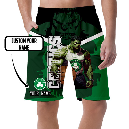 Boston Celtics Hulk Custom Name Printed All Over Men's Shorts
