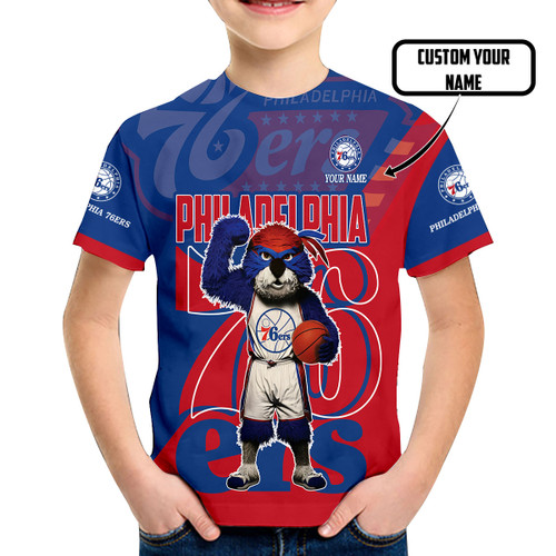 Franklin The Dog City Philadelphia 76ers Personalized Name 3D T-Shirts Gift For Fan