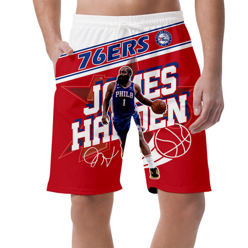 James Harden Art Philadelphia 76ers Custom Name Printed All Over Men's Shorts
