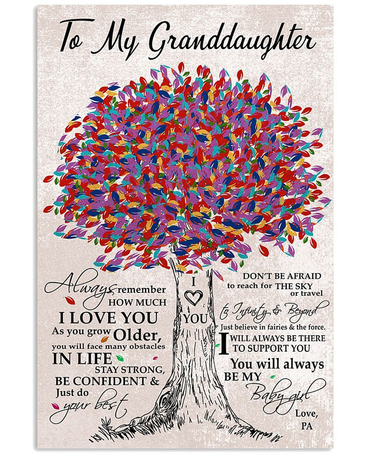 Colorful Tree Pa Always Love Granddaughter Vertical Poster