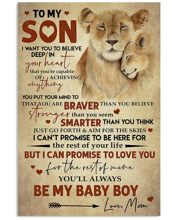 Lion Gift From Mom To My Son Vertical Poster