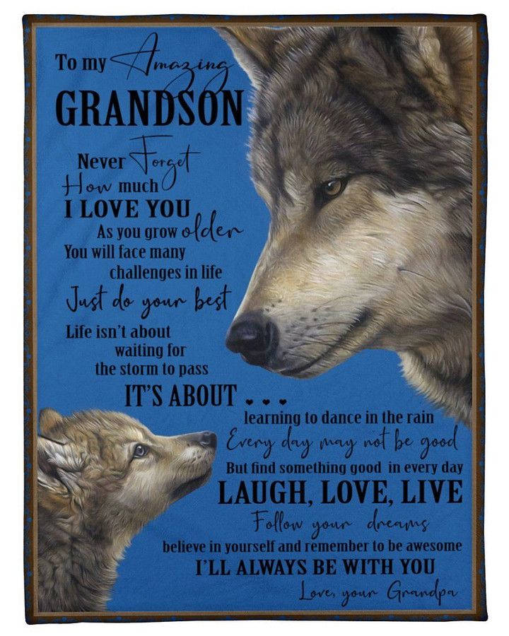 Love Grandpa Reminds Grandson To Face Challenges With The Best Sherpa Fleece Blanket