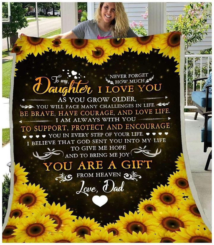 Dad Gift For Daughter Never Forget I Love You Throw Sherpa Fleece Blanket