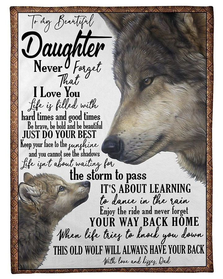 Dad To Daughter Never Forget That I Love You Sherpa Fleece Blanket