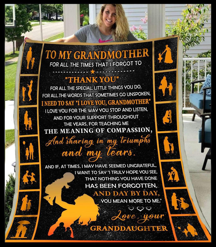 Thanks For All The Special Little Things You Do Giving Grandmother Sherpa Fleece Blanket