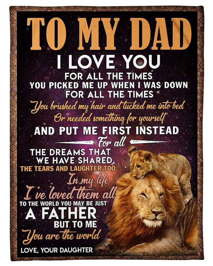 Daughter To Dad I Love You Gift For Dad Sherpa Fleece Blanket