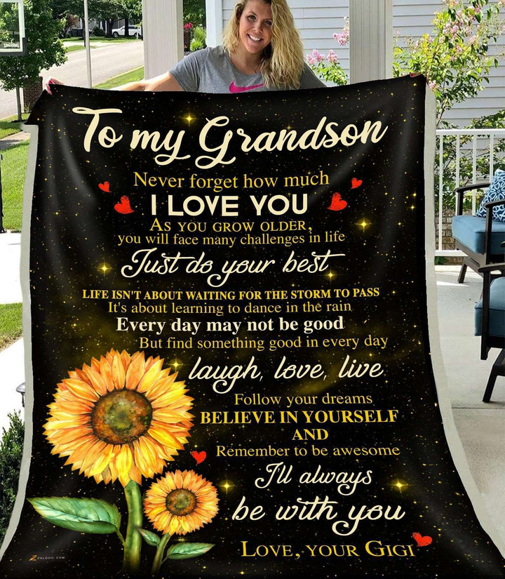 Gigi Gift For Grandson I'll Always Be With You Sherpa Fleece Blanket