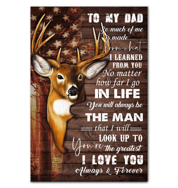 Deer Canvas Giving Dad You Are The Greatest Framed Matte Canvas