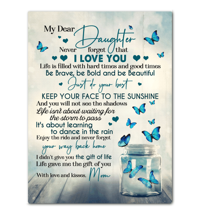 Keep Your Face To The Sunshine Giving Daughter Canvas Framed Matte Canvas