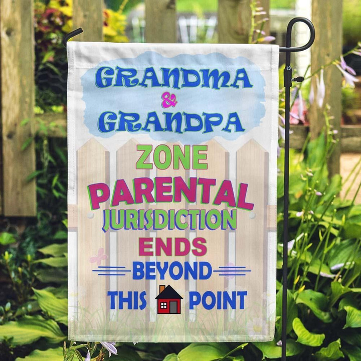 Home Garden Garden Flag House Flag Grandma & Grandpa Zone