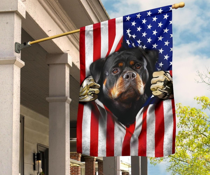 Rottweiler American 4th Of July Gift For Dog Owner Garden Flag House Flag