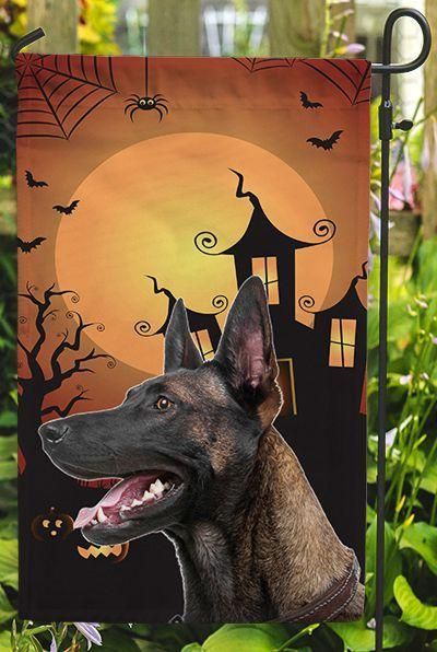 Belgian Malinois Halloween Background Gift For Dog Lover Home Garden Flag House Flag