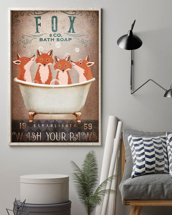 Fox Co Bath Soap Wash Your Paws Gift For Fox Lovers Vertical Poster