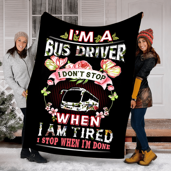 I'm A Awesome Bus Driver Printed Sherpa Fleece Blanket