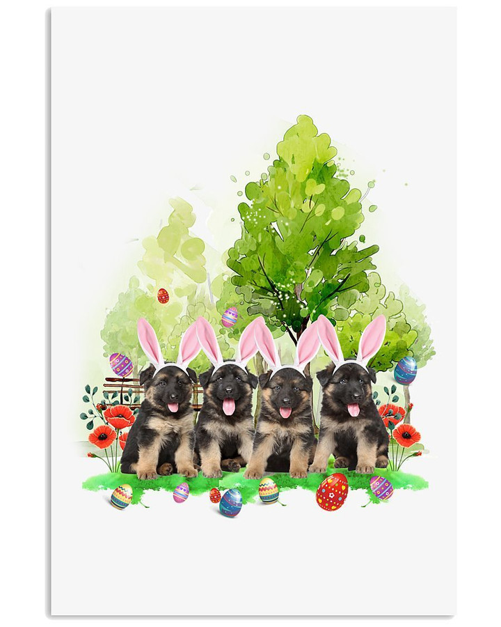 Bunny Easter Lovely German Shepherd Custom Design Vertical Poster