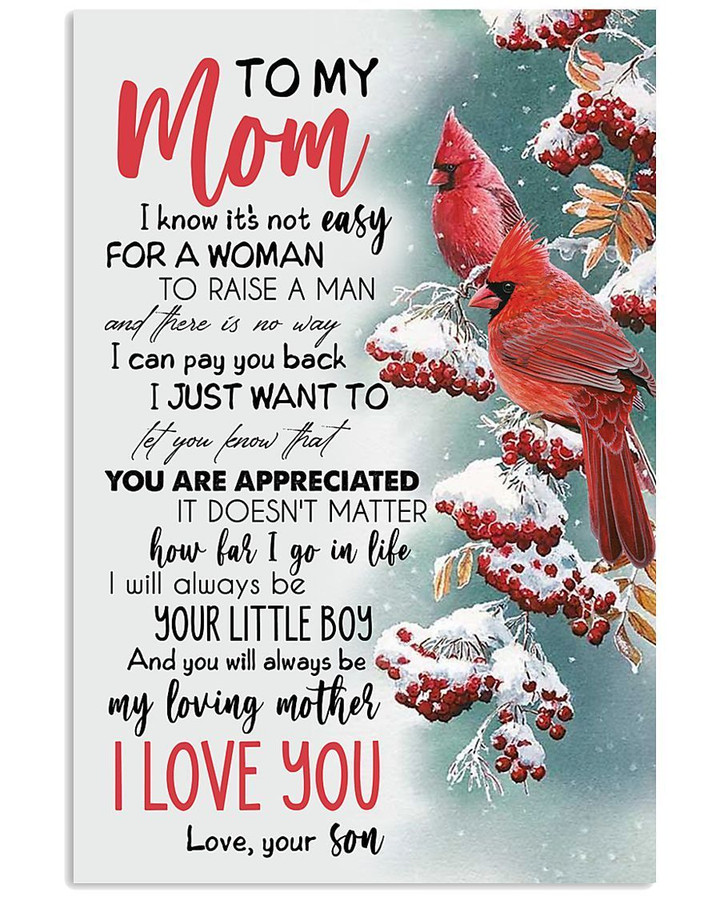 You Will Always Be My Loving Mother Lovely Message From Son Gifts For Mom Vertical Poster