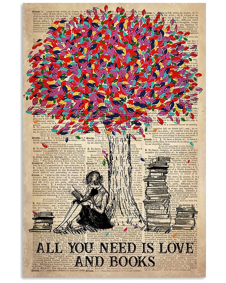 All You Need Is Love And Books Custom Design Gifts Vertical Poster