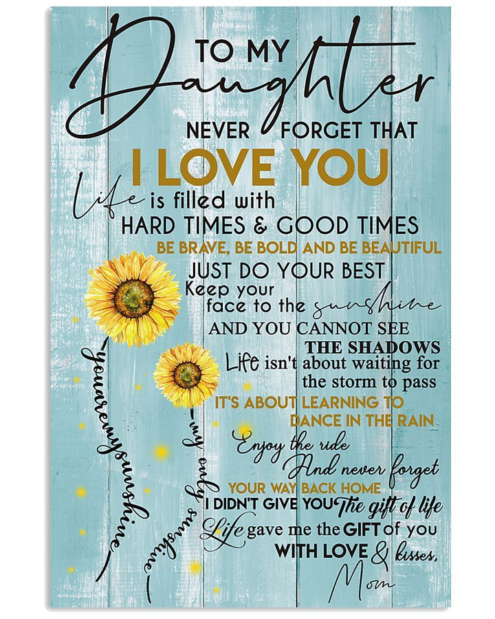 Never Forget That I Love You Meaningful Gift From Mom To Daughter Vertical Poster