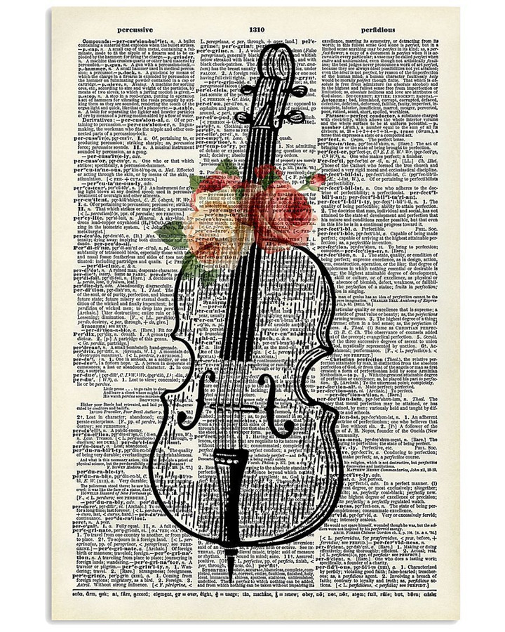 Cello And Flower Custom Design Gift For Cello Players Vertical Poster