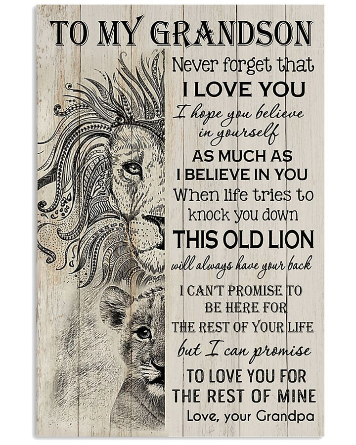 Grandpa Gifts For Grandson Never Forget That I Love You Vertical Poster