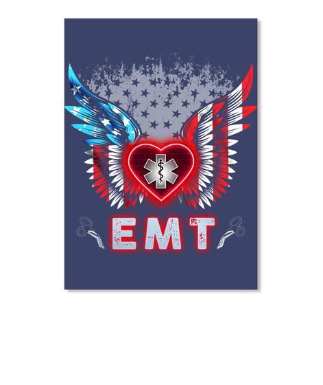Emt Heart America Flags Gifts Peel & Stick Poster
