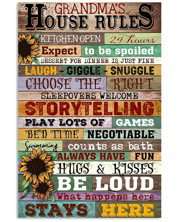 Grandma House Rules Gifts For Family Vertical Poster