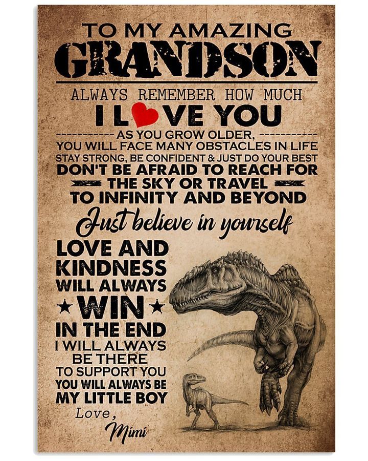 To My Amazing Grandson Love And Kindness Will Always Win Custom Design Vertical Poster