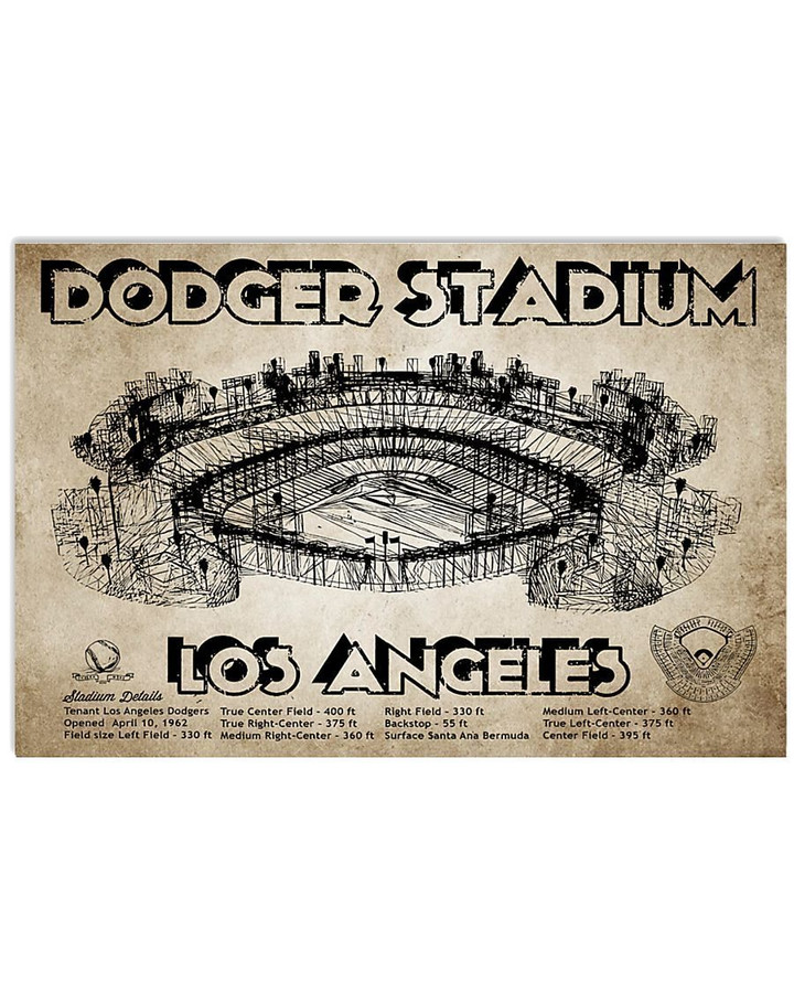 Dodger Stadium Los Angeles Gifts For Baseball Lovers Horizontal Poster