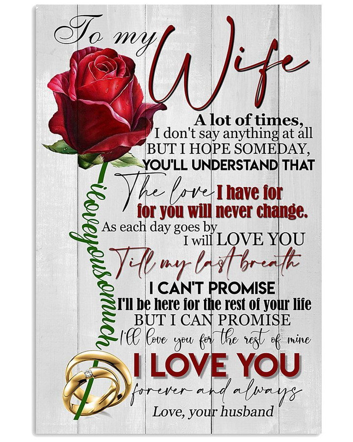 I Will Love You Till My Last Breath Great Gift From Husband To Wife Vertical Poster