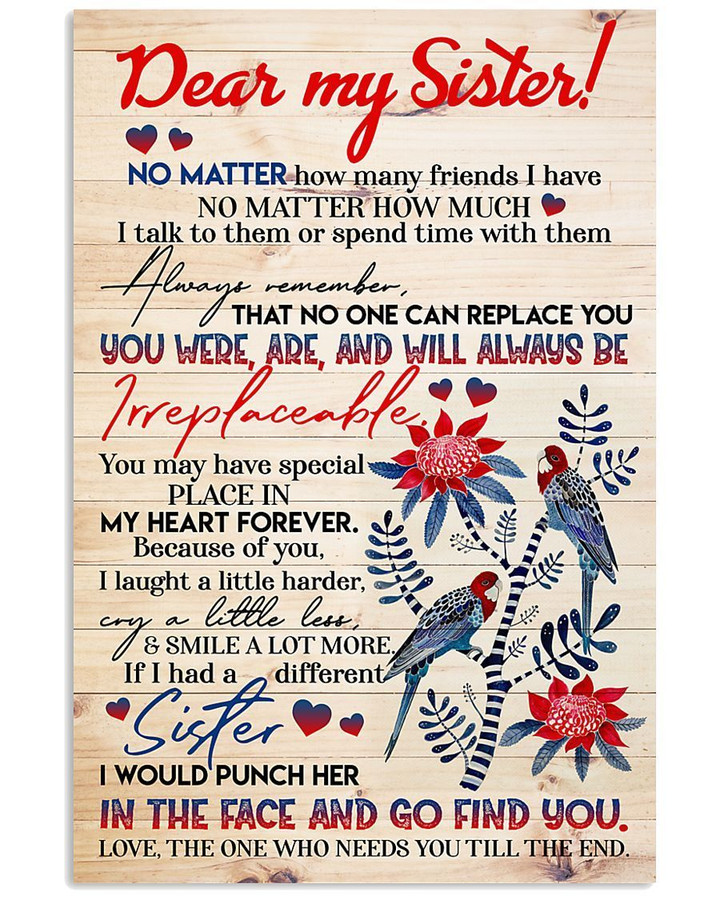 You Were Are And Will Always Be Irreplaceable Gifts For Sisters Vertical Poster