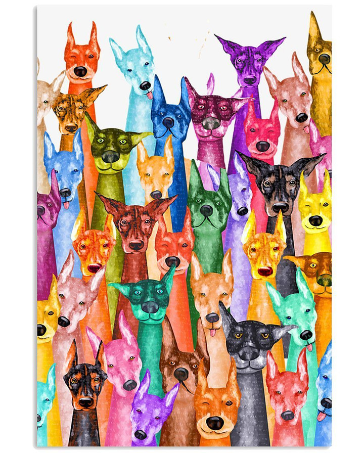 Doberman Colorful Funny Custom Design Gifts For Dog Lovers Vertical Poster