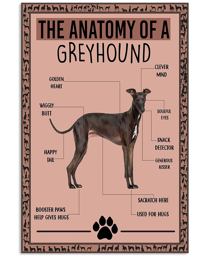 Anatomy Greyhound Gifts For Dog Lovers Vertical Poster