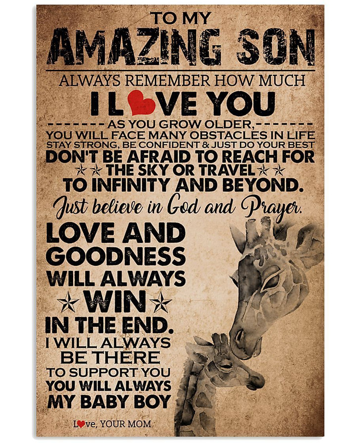 To My Amazing Son Love And Goodness Will Always Win Custom Design Vertical Poster