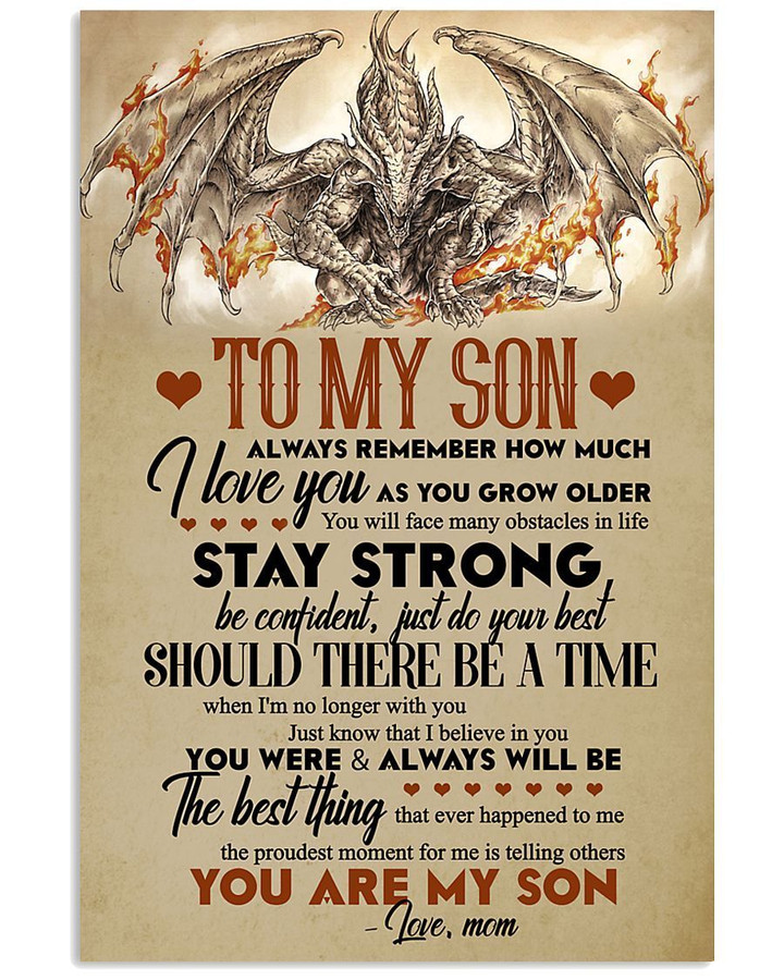 Fire Dragon Mom Gifts For Son Always Remember How Much I Love You Vertical Poster