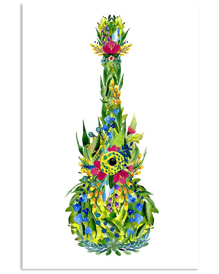Special Flora Ukulele Custom Design For Music Instrument Lovers Vertical Poster