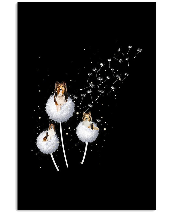 Sheltie Flower Dandelion Perfect Gift For Dog Lovers Vertical Poster