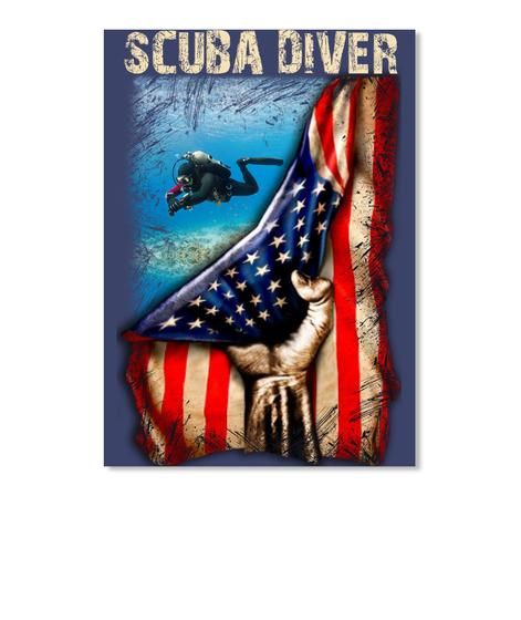 Scuba Diver Special American Flag Design Peel & Stick Poster