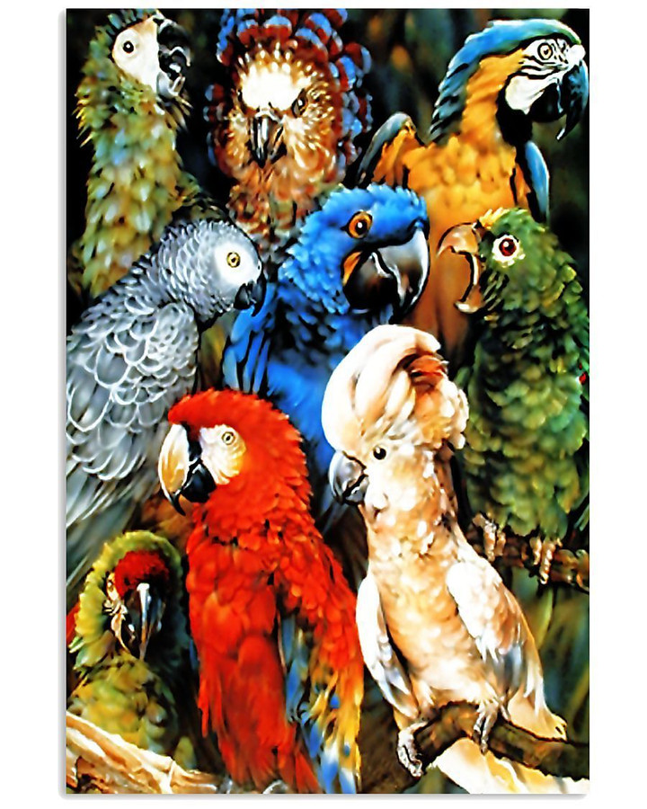 Parrot Multi Colorful Custom Design For Bird Lovers Vertical Poster