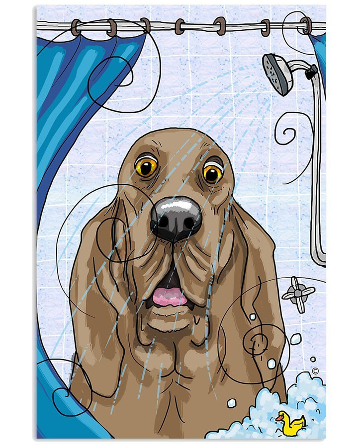 Basset Hound Takes Shower Unique Meaningful Gifts For Dog Lovers Vertical Poster