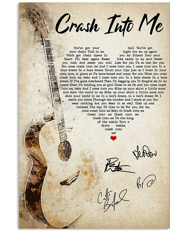 Crash Into Me Dave Matthews Band Signatures Custom Design Vertical Poster