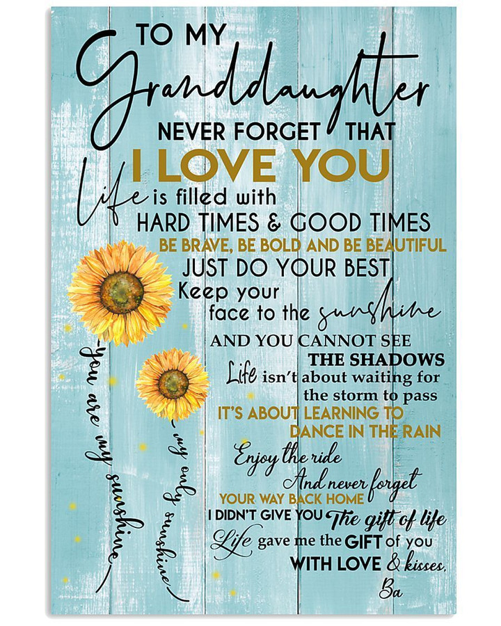 To My Sopgranddaughter Never Forget That I Love You Custom Design Gifts Vertical Poster